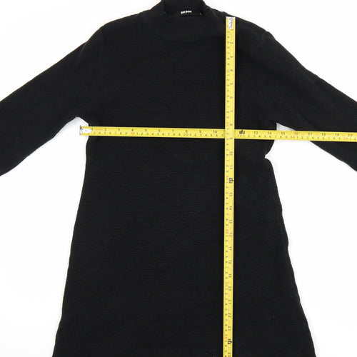 Bik Bok Womens Black XS Mock Neck Long Sleeve Tunic Jumper Dress