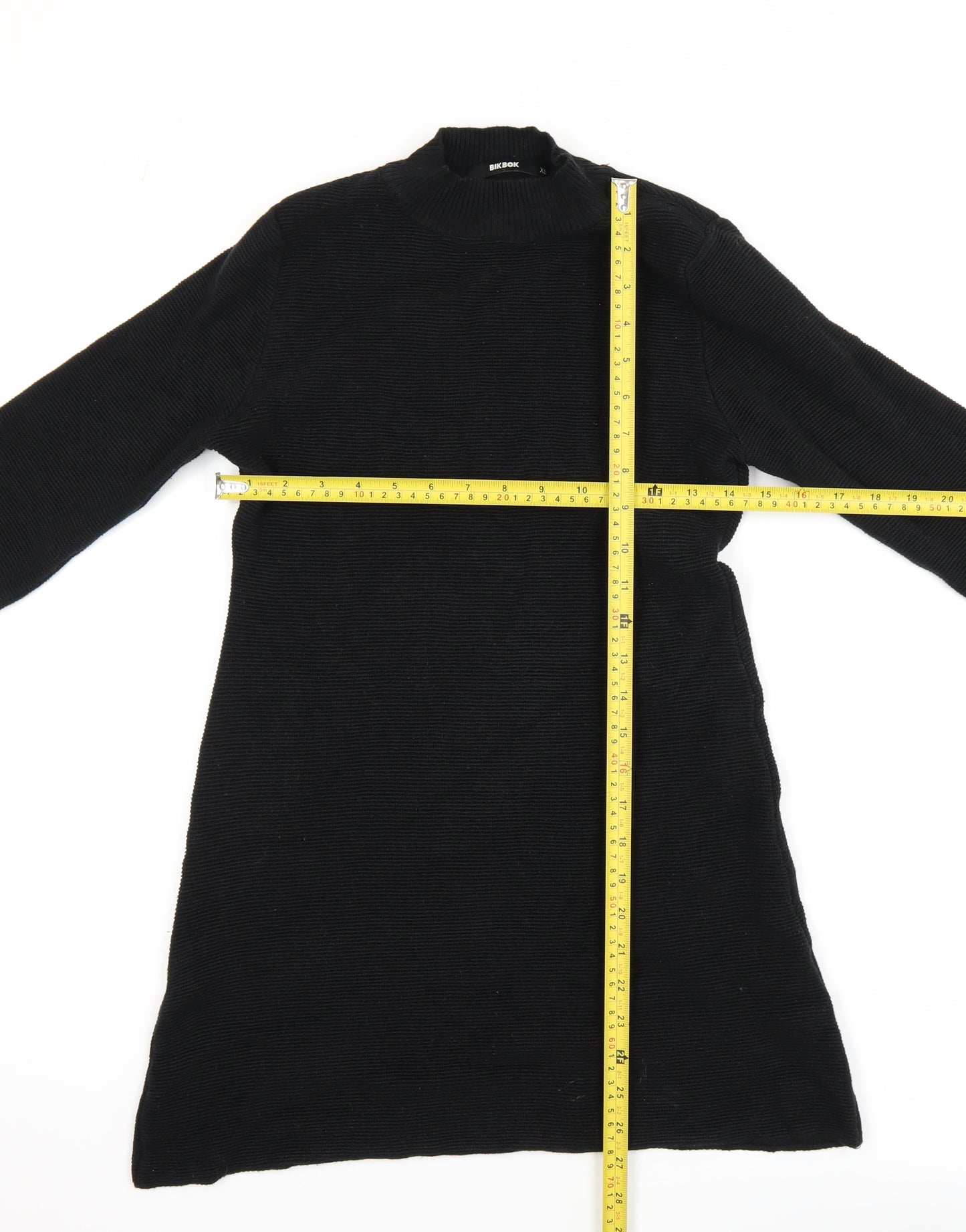 Bik Bok Womens Black XS Mock Neck Long Sleeve Tunic Jumper Dress