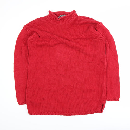 Marks & Spencer Women’s Red Cotton Roll Neck Jumper Size 12