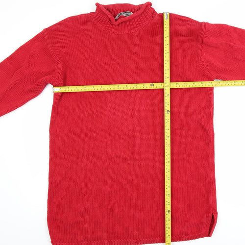 Marks & Spencer Women’s Red Cotton Roll Neck Jumper Size 12