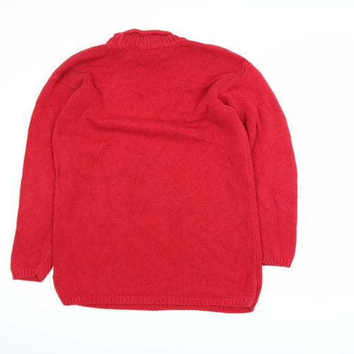 Marks & Spencer Women’s Red Cotton Roll Neck Jumper Size 12