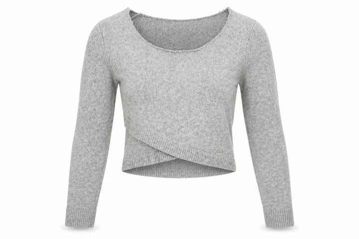 Hollister Womens Grey Slim Fit Long Sleeve Scoop Neck Jumper Size S