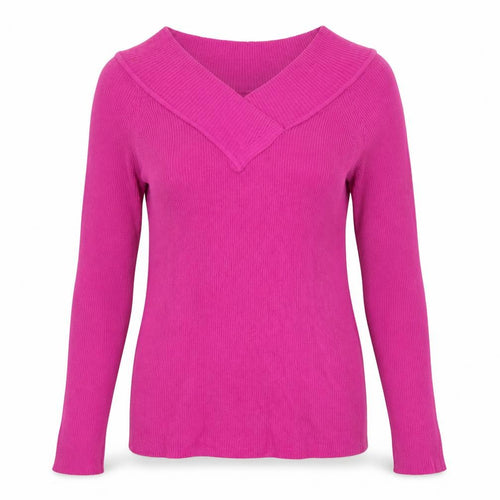 Marks and Spencer Women Pink V-Neck Long Sleeve Jumper Size 14