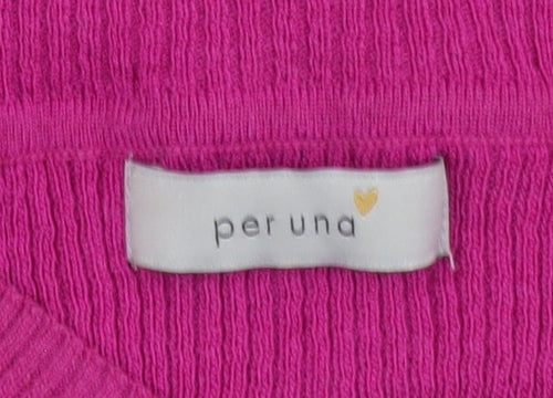 Marks and Spencer Women Pink V-Neck Long Sleeve Jumper Size 14