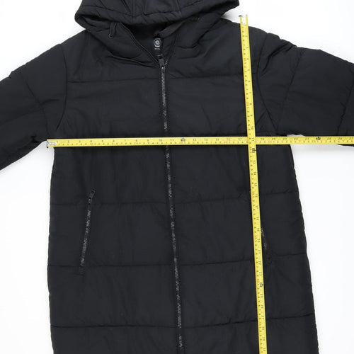 Marks and Spencer Women's Black Long Hooded Puffer Coat Size 4