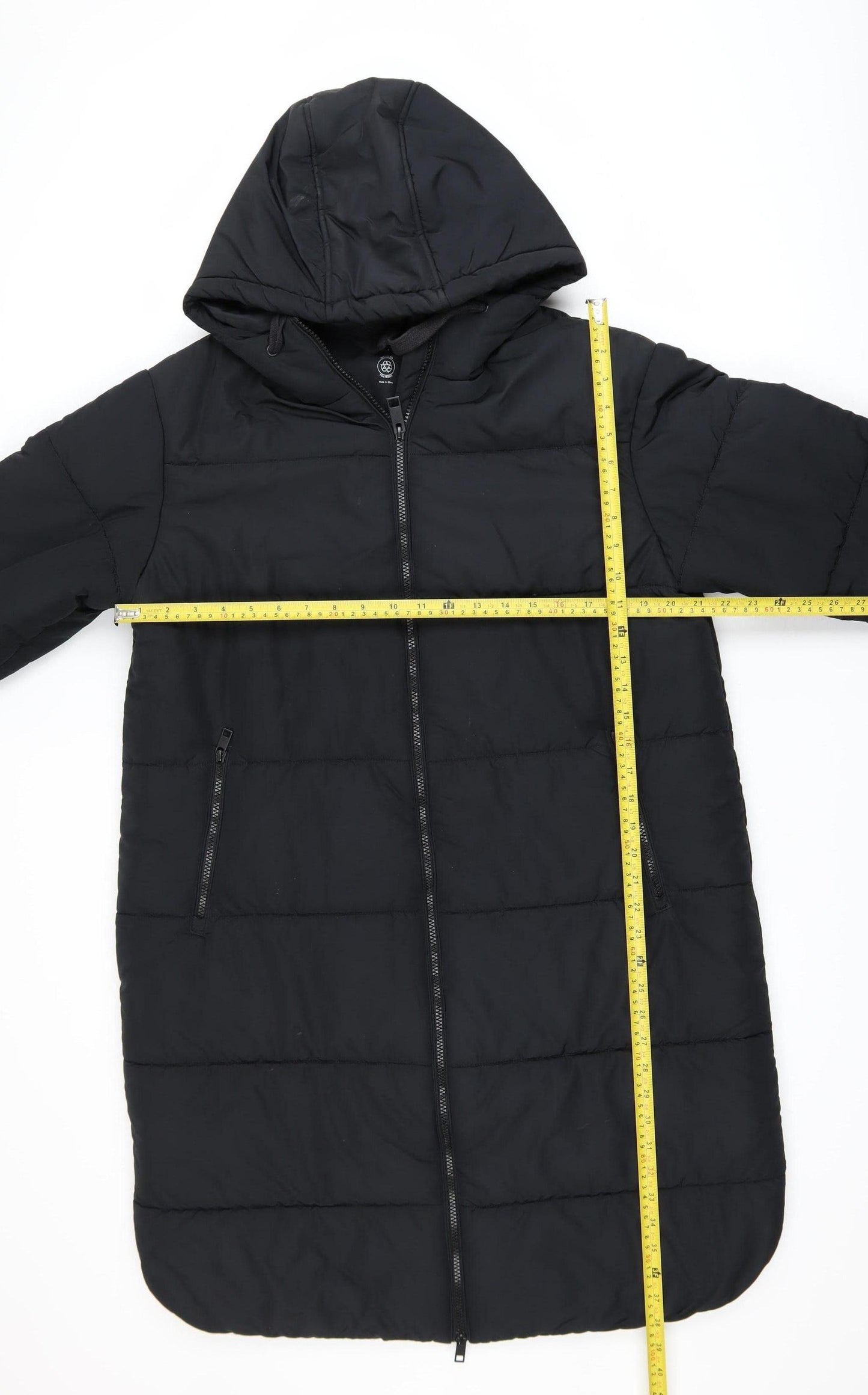 Marks and Spencer Women's Black Long Hooded Puffer Coat Size 4