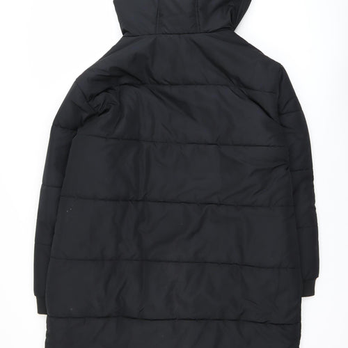 Marks and Spencer Women's Black Long Hooded Puffer Coat Size 4
