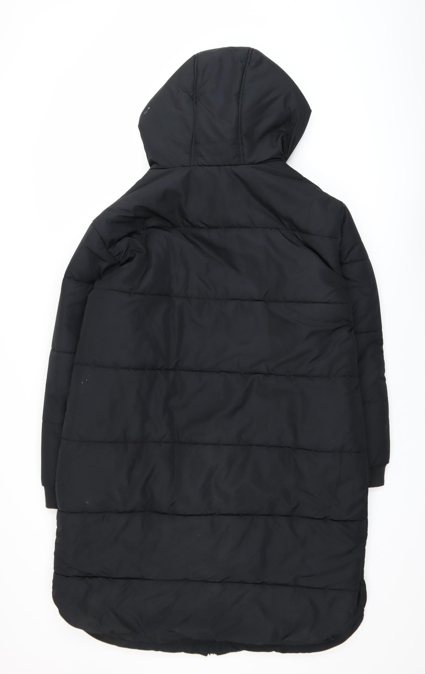 Marks and Spencer Women's Black Long Hooded Puffer Coat Size 4