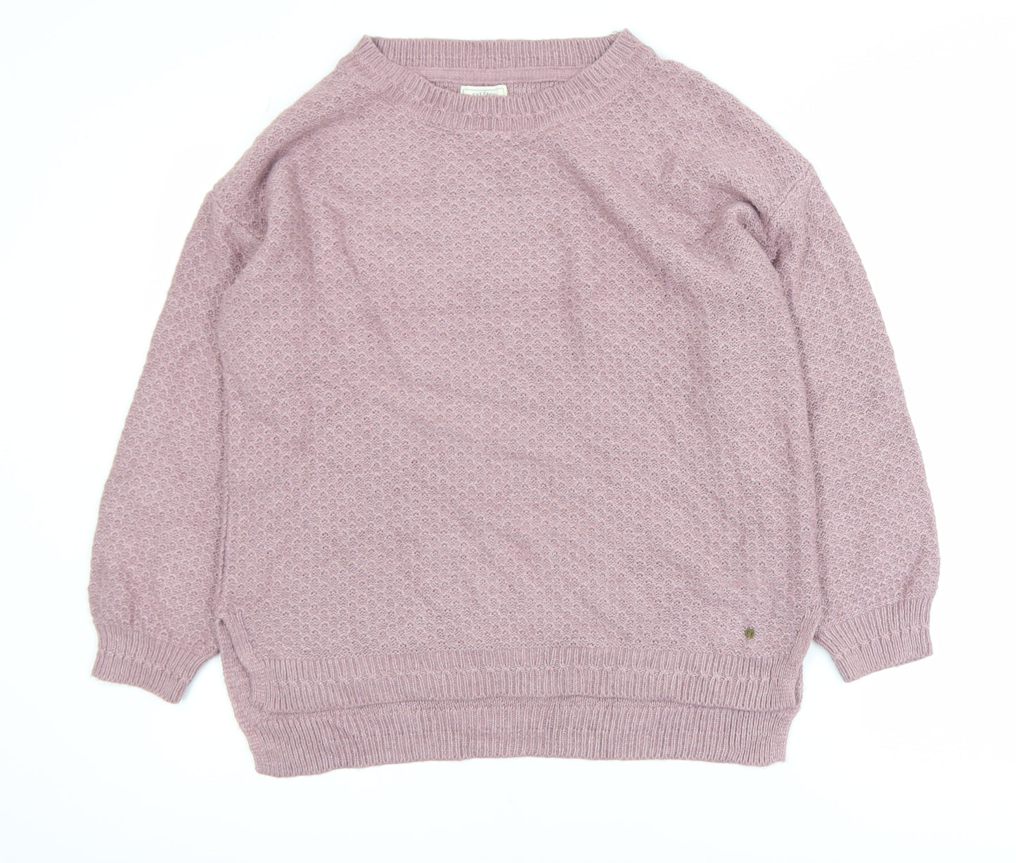 Fat Face Women’s Pink Cotton Wool Crew Neck Jumper Size 8