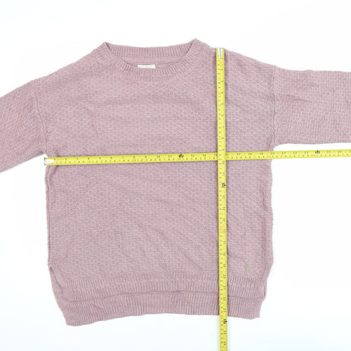 Fat Face Women’s Pink Cotton Wool Crew Neck Jumper Size 8