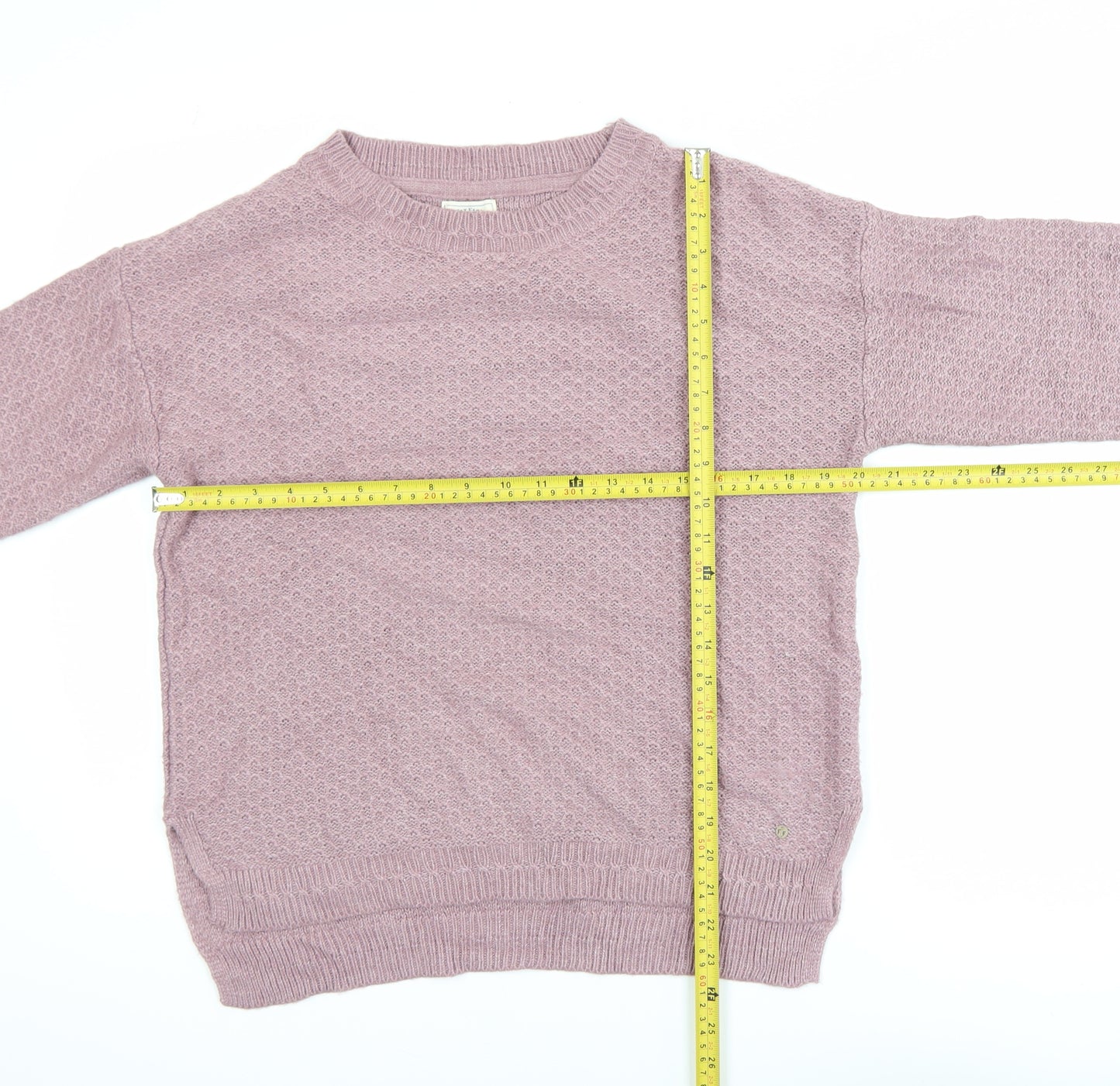 Fat Face Women’s Pink Cotton Wool Crew Neck Jumper Size 8