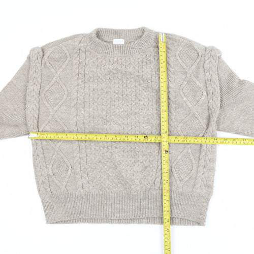 River Island Women Beige Cable-Knit Jumper Size 14