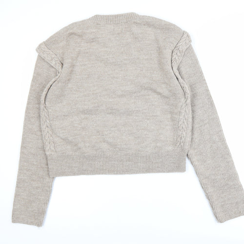 River Island Women Beige Cable-Knit Jumper Size 14