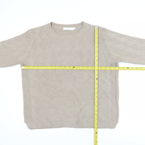 Isle Women's Beige Cable-Knit Acrylic Jumper Size 18-20 L