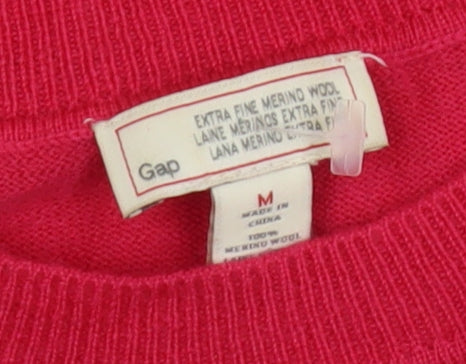 GAP Women's Pink Merino Wool Crew Neck Jumper Size M