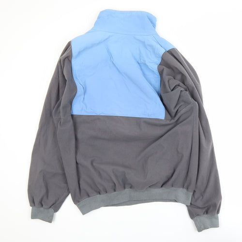 Javlin Men's Grey & Blue Fleece Anorak Jacket Size L Polyester Retro 90s