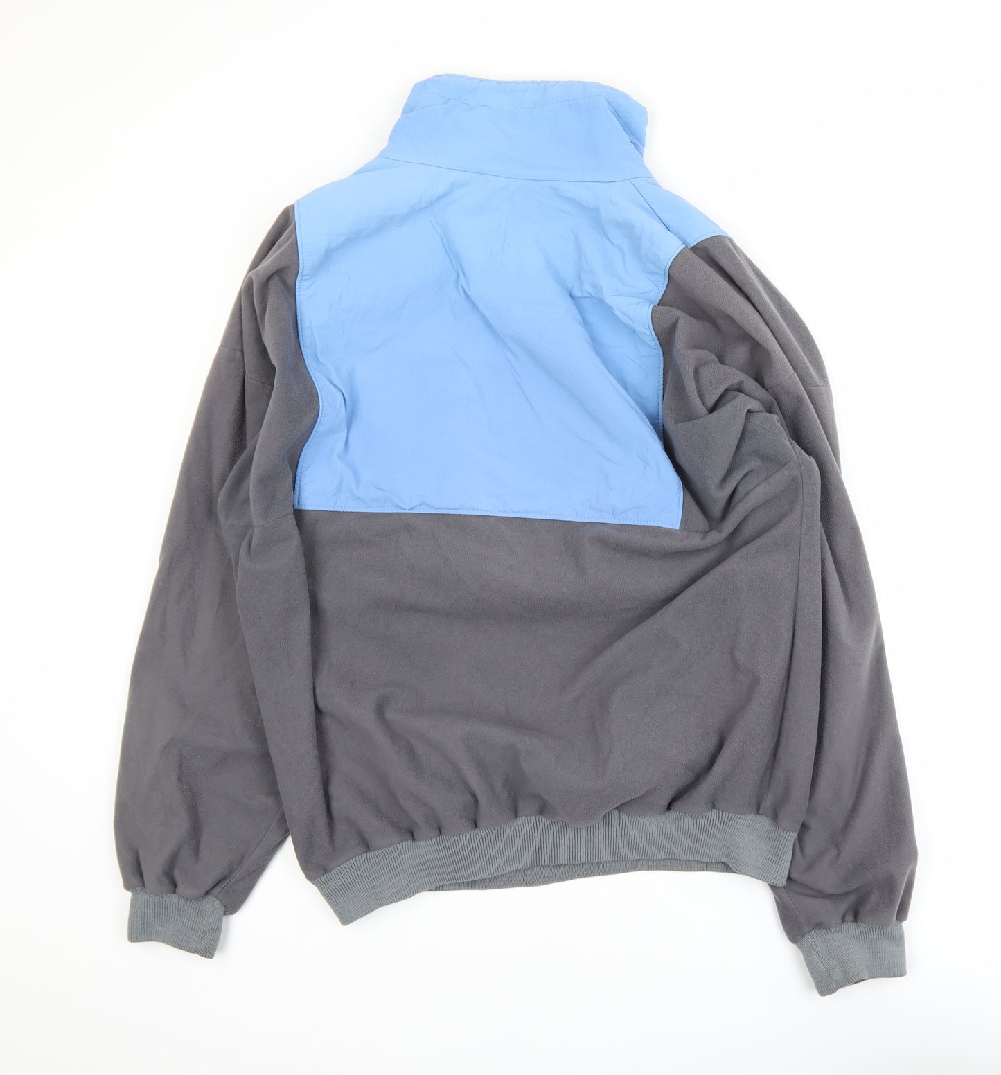 Javlin Men's Grey & Blue Fleece Anorak Jacket Size L Polyester Retro 90s