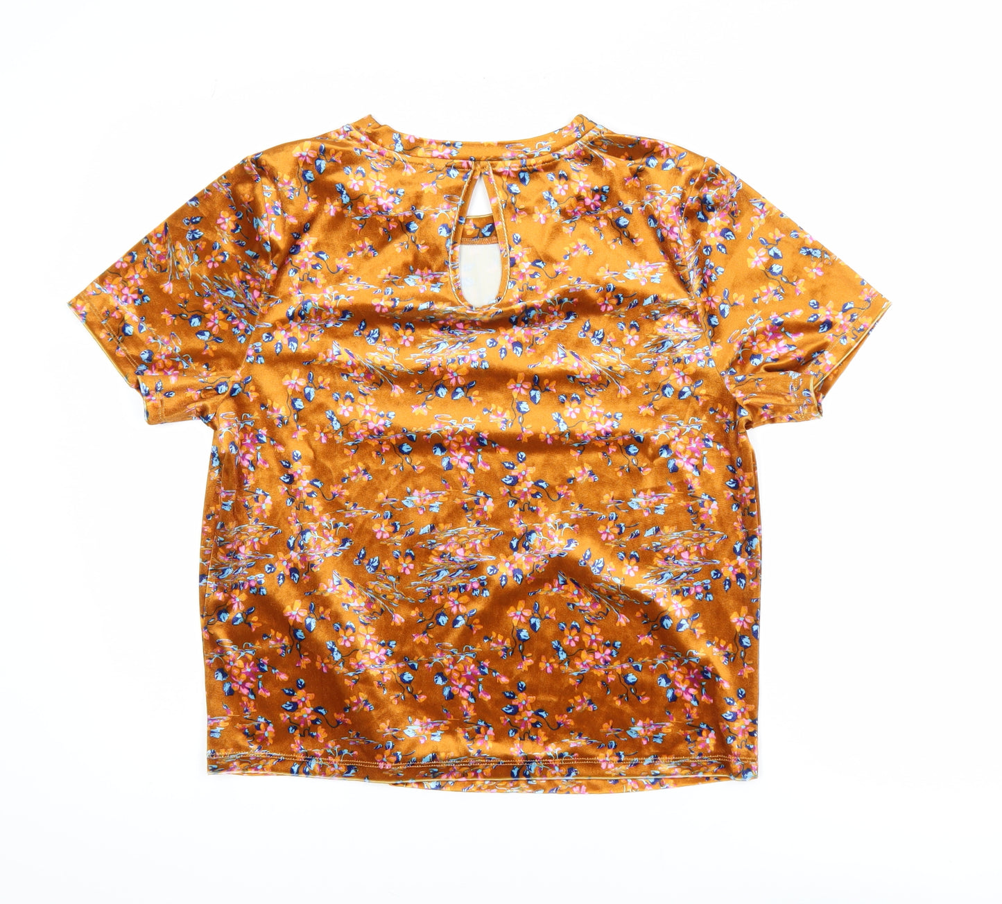 Savage X Fenty Womens Orange Floral Velvet T-Shirt M
