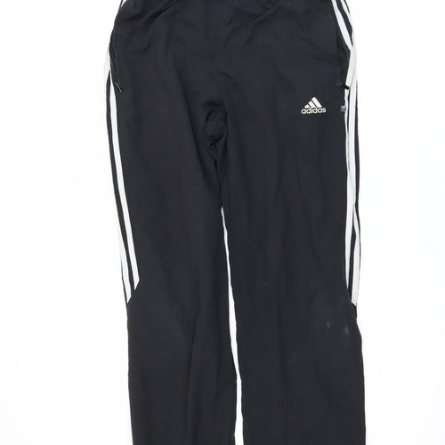 Adidas Men's Black S Jogger Trousers with Logo Stripes