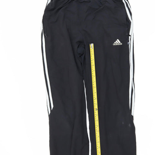 Adidas Men's Black S Jogger Trousers with Logo Stripes