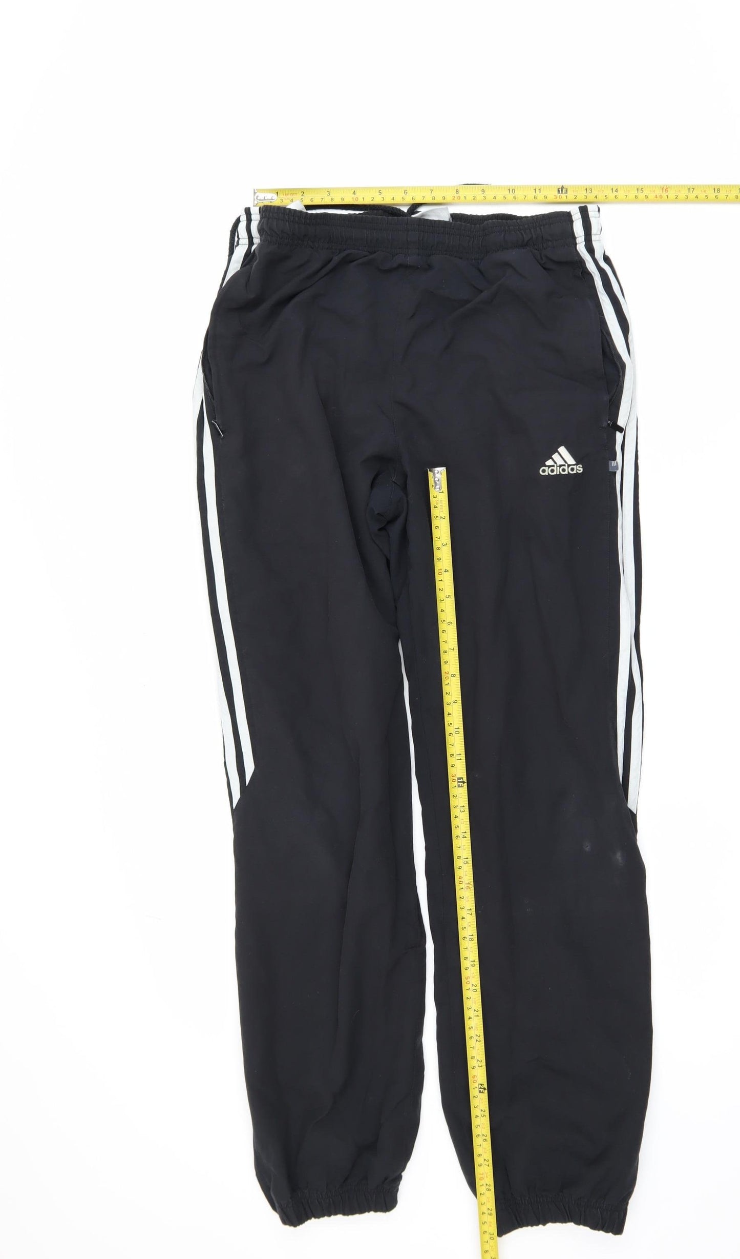 Adidas Men's Black S Jogger Trousers with Logo Stripes