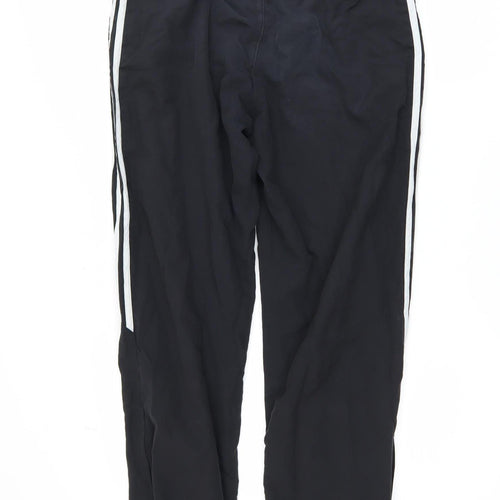 Adidas Men's Black S Jogger Trousers with Logo Stripes