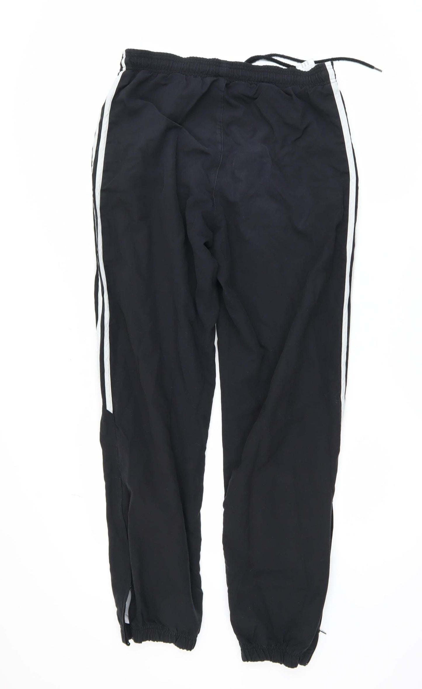 Adidas Men's Black S Jogger Trousers with Logo Stripes