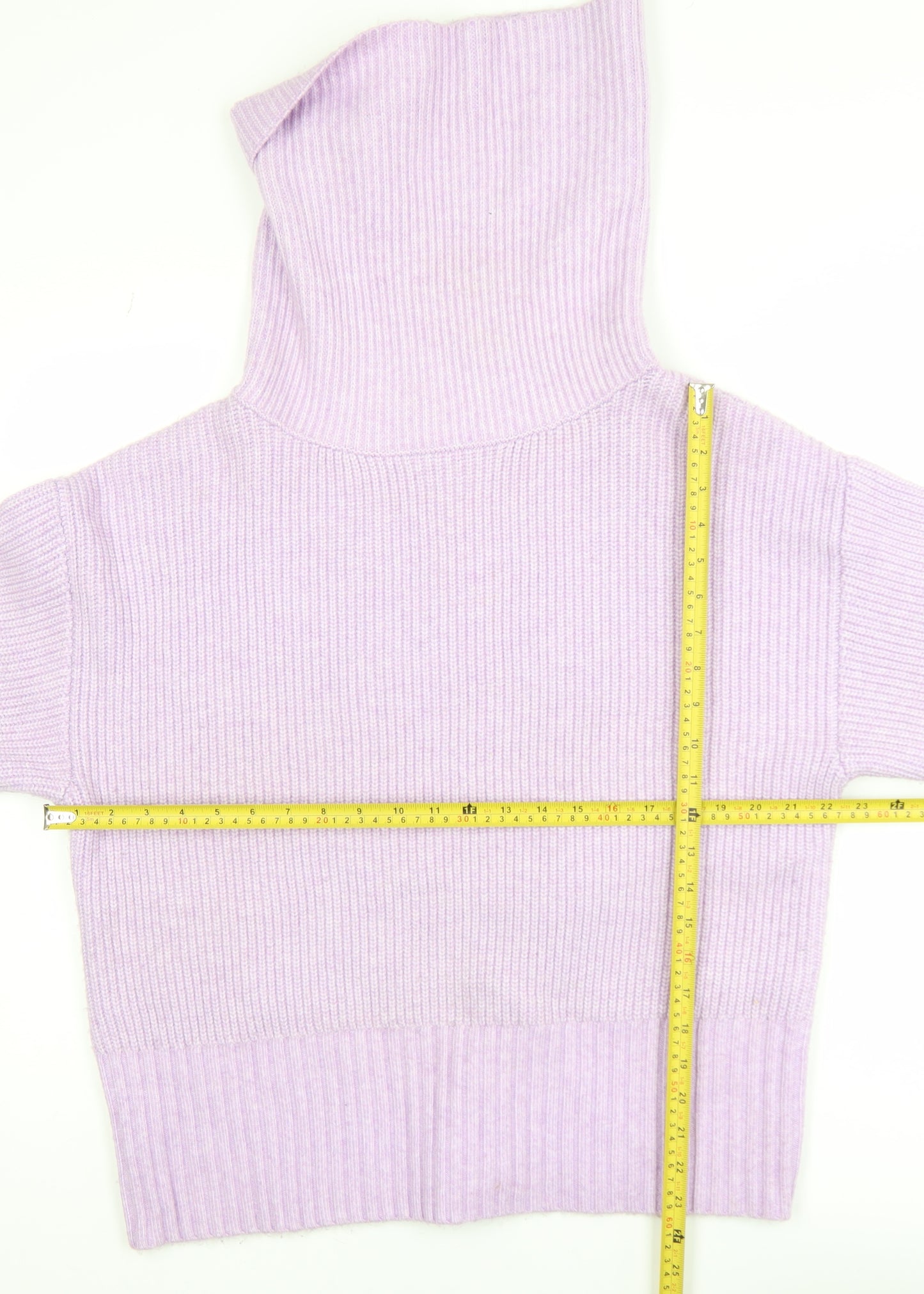 Marks and Spencer Women Purple Roll Neck Ribbed Knit Jumper M