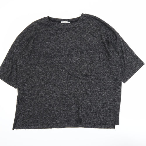 Zara Trafaluc Women’s Grey Relaxed Fit Jersey T-Shirt Size 12