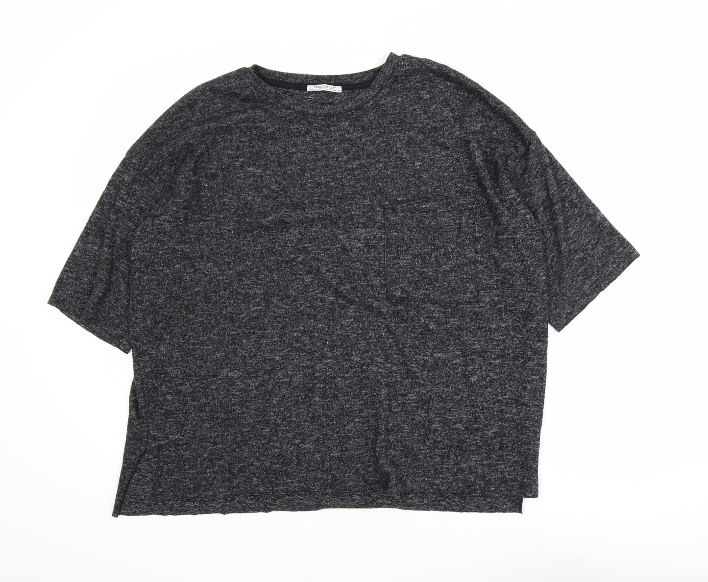 Zara Trafaluc Women’s Grey Relaxed Fit Jersey T-Shirt Size 12