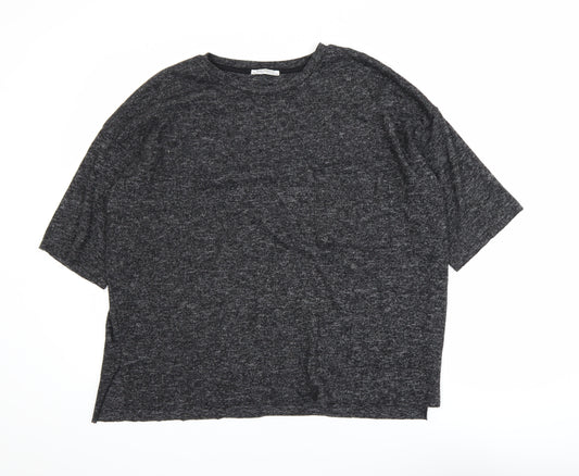 Zara Trafaluc Women’s Grey Relaxed Fit Jersey T-Shirt Size 12