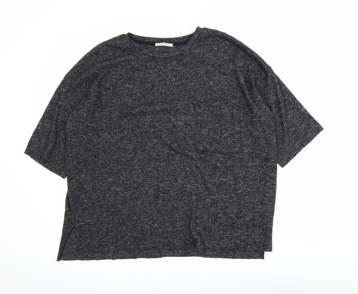 Zara Trafaluc Women’s Grey Relaxed Fit Jersey T-Shirt Size 12