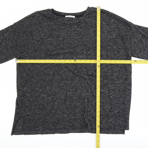 Zara Trafaluc Women’s Grey Relaxed Fit Jersey T-Shirt Size 12