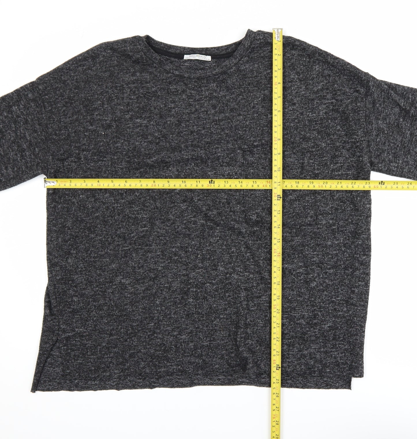 Zara Trafaluc Women’s Grey Relaxed Fit Jersey T-Shirt Size 12
