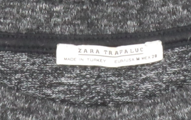 Zara Trafaluc Women’s Grey Relaxed Fit Jersey T-Shirt Size 12