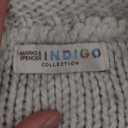 Marks and Spencer Women Beige Knit Jumper UK 12 Wool Blend Casual