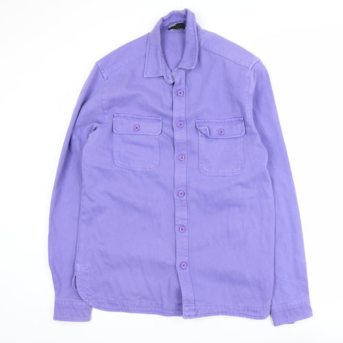ASOS DESIGN Women Purple Cotton Bee Embroidered Jacket M