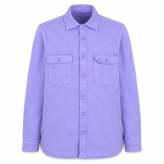 Front view of ASOS DESIGN Women Purple Cotton Bee Embroidered Jacket M