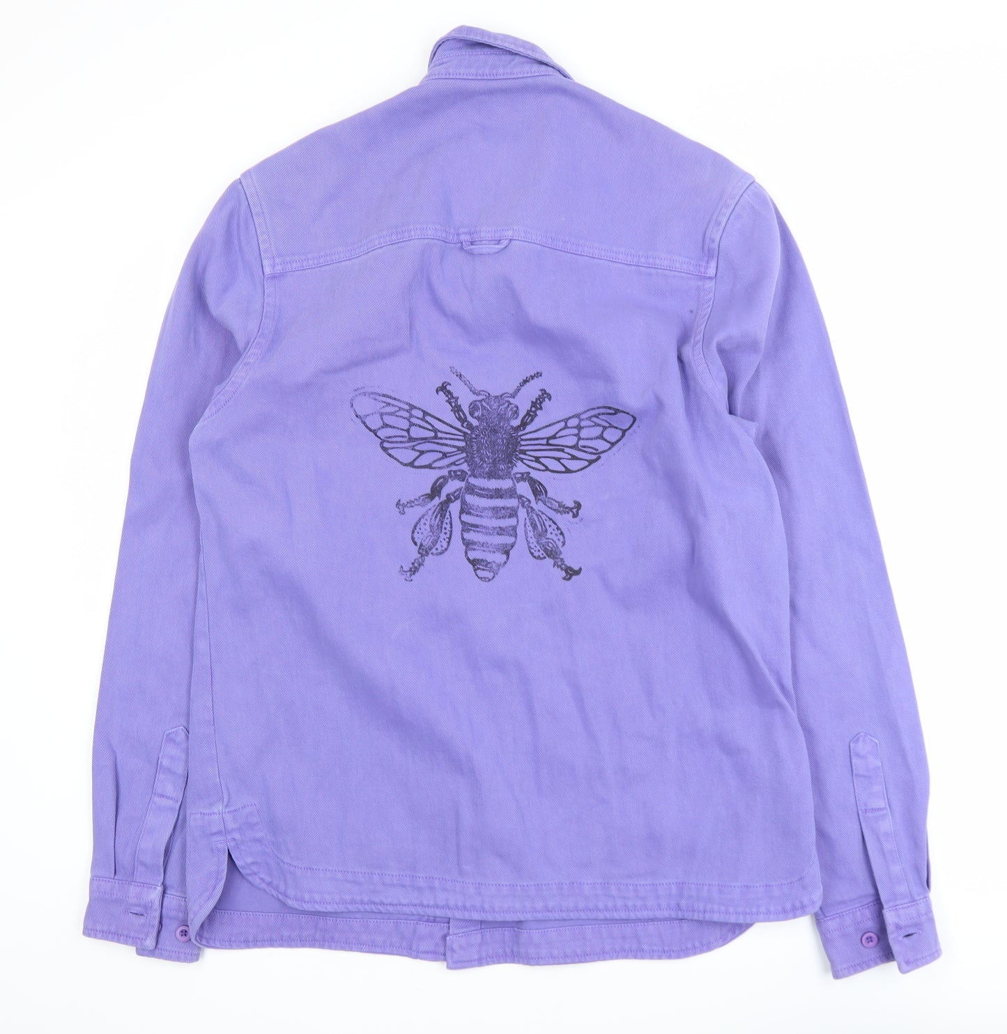 ASOS DESIGN Women Purple Cotton Bee Embroidered Jacket M