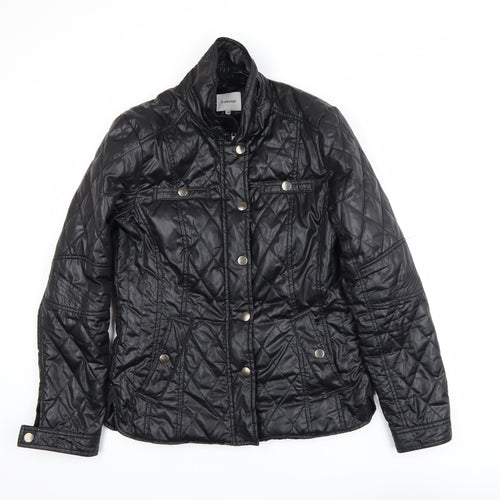 b.young Women's Black Quilted Short Jacket Size 10