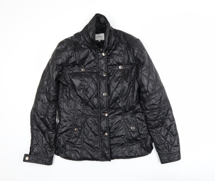 b.young Women's Black Quilted Short Jacket Size 10