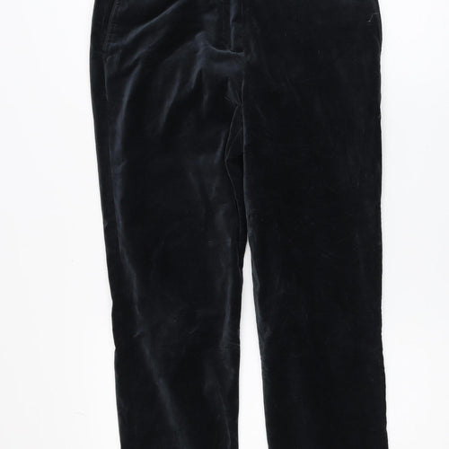 Thought Womens Black Velvet Straight Leg Trousers Size 10