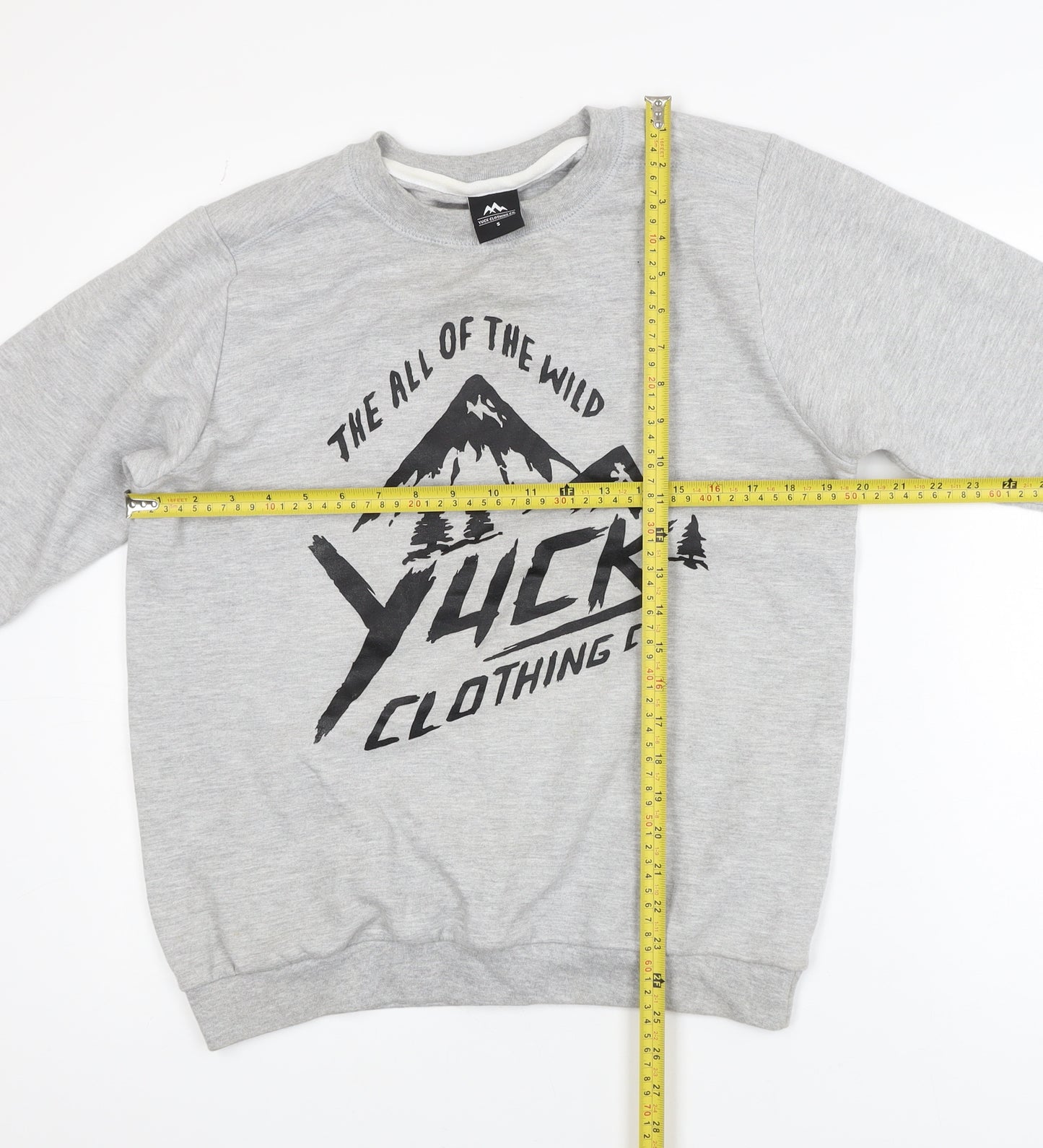 Yuck Clothing Co. Men's Grey Small Pullover Sweatshirt