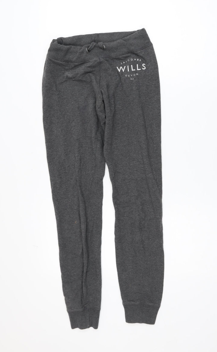 Jack Wills Women Grey Jogger Sweatpants UK 6 Cotton Blend Casual Trousers