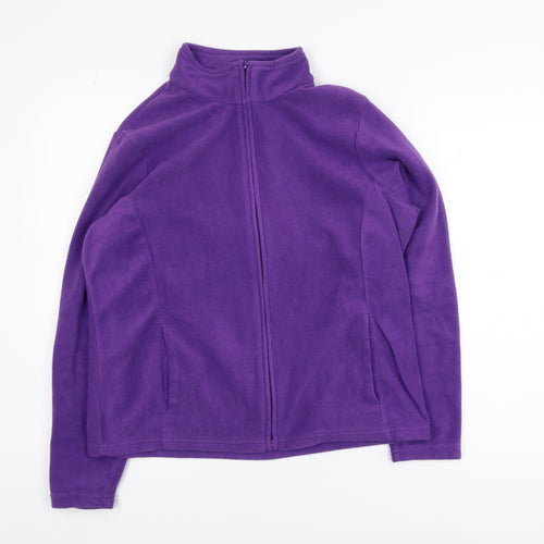 Marks and Spencer Womens Purple Fleece Full Zip Jacket Size 18