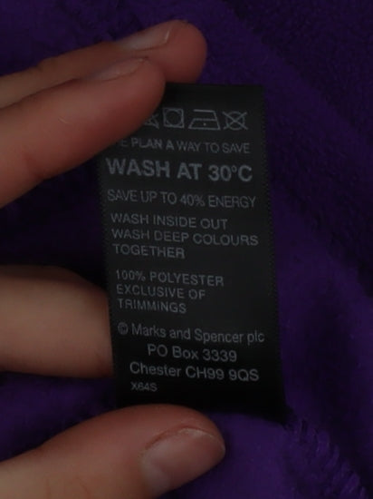 Marks and Spencer Womens Purple Fleece Full Zip Jacket Size 18