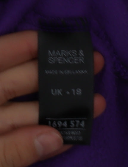 Marks and Spencer Womens Purple Fleece Full Zip Jacket Size 18