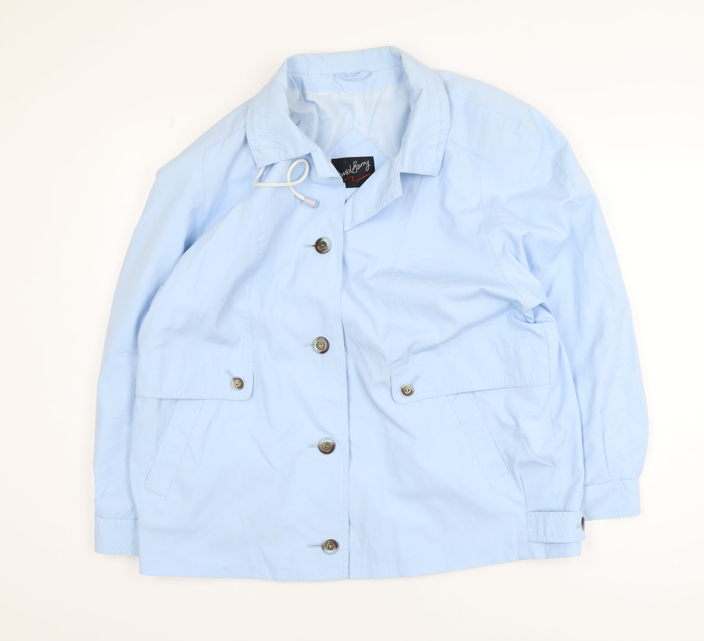 David Barry Women's Blue Size 16 Buttoned Casual Jacket