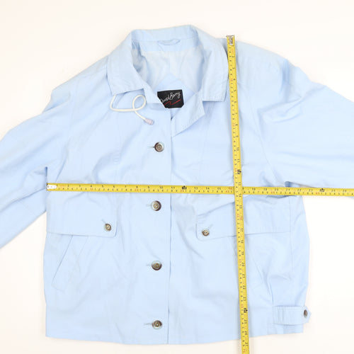 David Barry Women's Blue Size 16 Buttoned Casual Jacket
