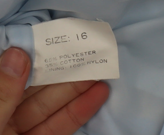 David Barry Women's Blue Size 16 Buttoned Casual Jacket